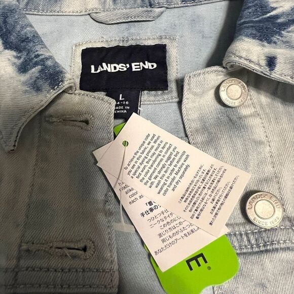 Lands' End Blue Jean Jacket Tie-Dye - Picture 5 of 10